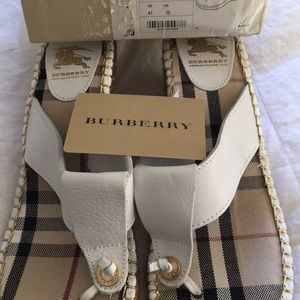 Brand New Burberry espadrille sandals size 10.